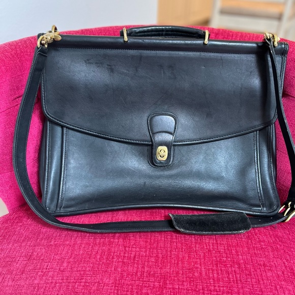 Coach vintage black leather Beekman Briefcase - Picture 2 of 12